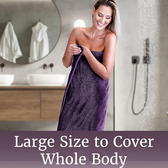 Lavish Home Rio 100% Cotton Towel Set - Eggplant, Medium, 8 Piece | Includes 2 Bath Sheets, 2 Hand Towels, 2 Wash Cloths, 2 Fingertip Sheets, Soft 575 GSM Cotton Set for Shower, Gym, Dorm, Spa