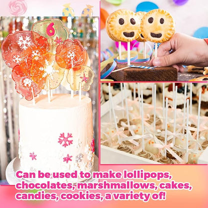 300Pcs Cake Pop Sticks and Wrappers, 6IN Cake Pop Sticks with Ties for Lollipops, Chocolates Cookies, Candies