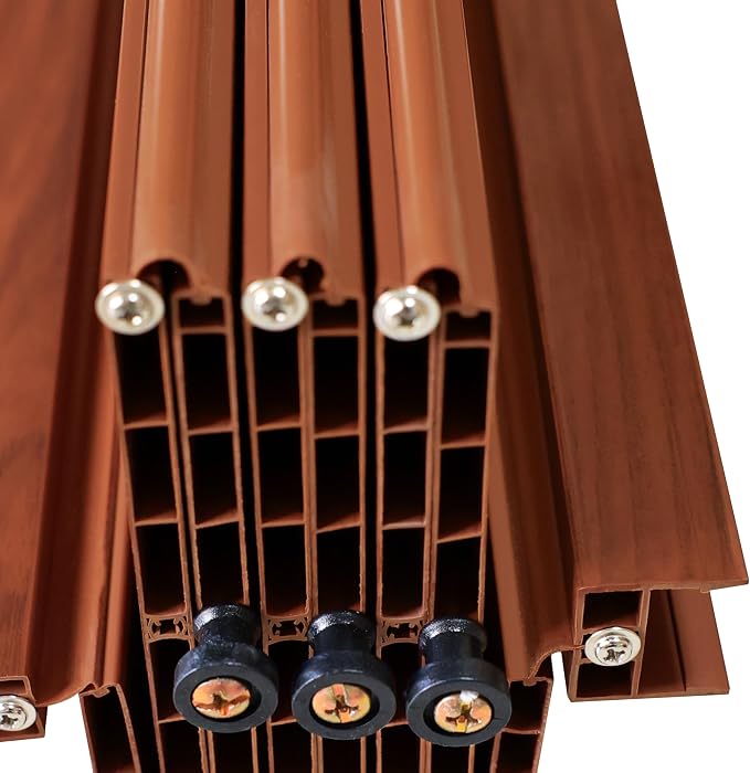 48" x 80" Premium Foldable Accordion Door,Heavy Duty,Walnut | Foldable accordion doors w/ double‑walled heavy‑duty panels, ideal as interior room dividers for privacy, space‑saving design