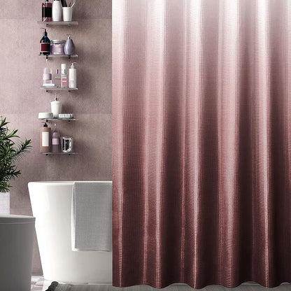 Burgundy Ombre Fabric Shower Curtain for Bath Decor, 72 x 72 | Burgundy Gradient Fabric Shower Curtain, Cloth-Textured Bathroom Curtains Shower Set, Water Repellent and Machine Washable
