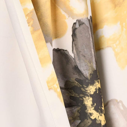 Lush Decor Leah Room Darkening Window Curtain Valance, 18 inch x 52 inch, Yellow/Gray