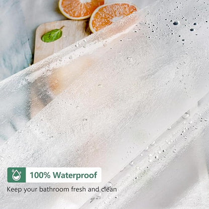 Seenus Waterproof Translucent Stall Shower Curtain Liner 48 x 72 Inch, Bpa-Free EVA Plastic Shower Liner with 2 Extra-Large Magnets, 48''W Narrow Frosted Bathroom Curtain for Shower Privacy