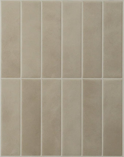 Smart Tiles Peel and Stick backsplash, Stacked Taupe Beige, 11.43"x9" | Pack of 5 (3.5 sq ft), Matte, Heat/Moisture Resistant, Low VOC, Kitchen/Bathroom, Renter Friendly, Made in Canada