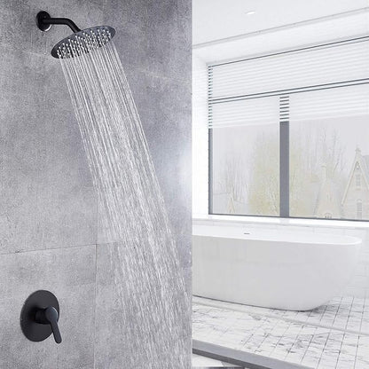 Voolan High Pressure Rain Shower Head - Rainfall Shower head Made of All Metal Stainless Steel - Comfortable Shower Experience Even at Low Water Flow (8 Inch, Black)