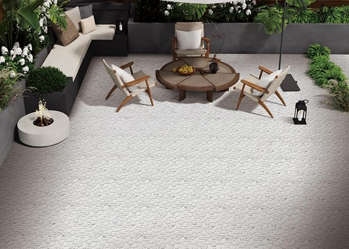 5 Sheets Marble Flowers Mosaic Wall and Floor Tiles for Bathroom and Kitchen 13.39 * 11.02 Inches 1.02 sq.ft