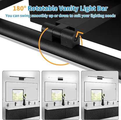LED Bathroom Vanity Light, Modern Bathroom Light Fixture Over Mirror (Cool White 6000K), Vanity Light Bar with Angle Adjustable, 40 Inch, Black