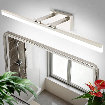 SOLFART Bathroom Lights Over Mirror: 32 Inch Bathroom Vanity Light- Brushed Nickel 6000K LED Lighting Fixtures IP44 Damp Rated, ETL Certified