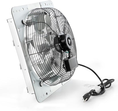 Vie Air Shutter Exhaust Fan with Power Cord – High-Performance Ventilation for Indoor/Outdoor Spaces, Energy-Efficient Cooling - Vent fan for Commercial, Greenhouse, Attic, Shed & Shop (14 Inch)