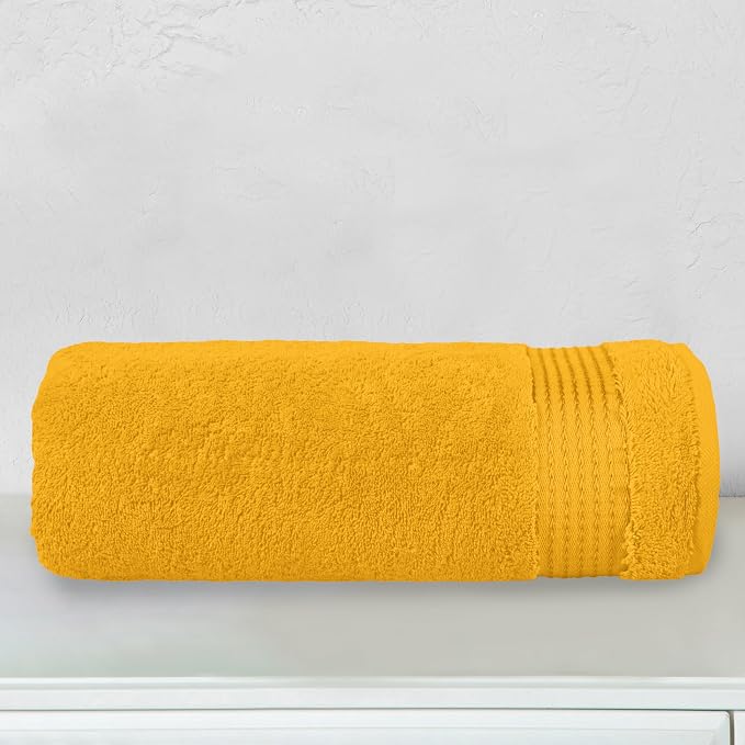 Elegant Comfort Premium Turkish Cotton 1 Piece Jumbo Bath Towel - 35 x 70 inch, Luxurious Hotel Spa Quality 100% Turkish Cotton Large Bath Towel - Highly Absorbent - Soft Bathroom Towel, Orange