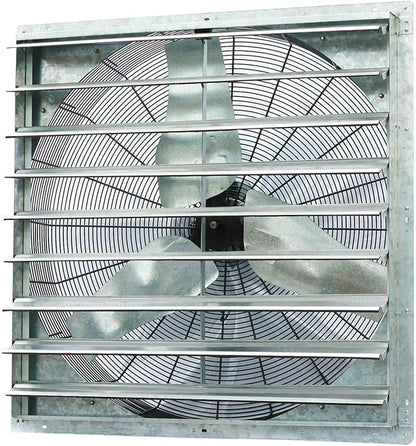 Iliving - 36" Wall Mounted Shutter Exhaust Fan - Automatic Shutter - Single Speed - Vent Fan For Home Attic, Shed, or Garage Ventilation, 6128 CFM, 9000 SQF Coverage Area, Silver (ILG8SF36S)