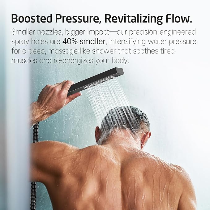 KES Shower Faucet, Shower Faucets Sets Complete 12 Inch Rain Shower Head with Handheld Spray, Pressure Balance Shower System (cUPC Certified Shower Valve Included), Matte Black, XB6230F18S12-BK