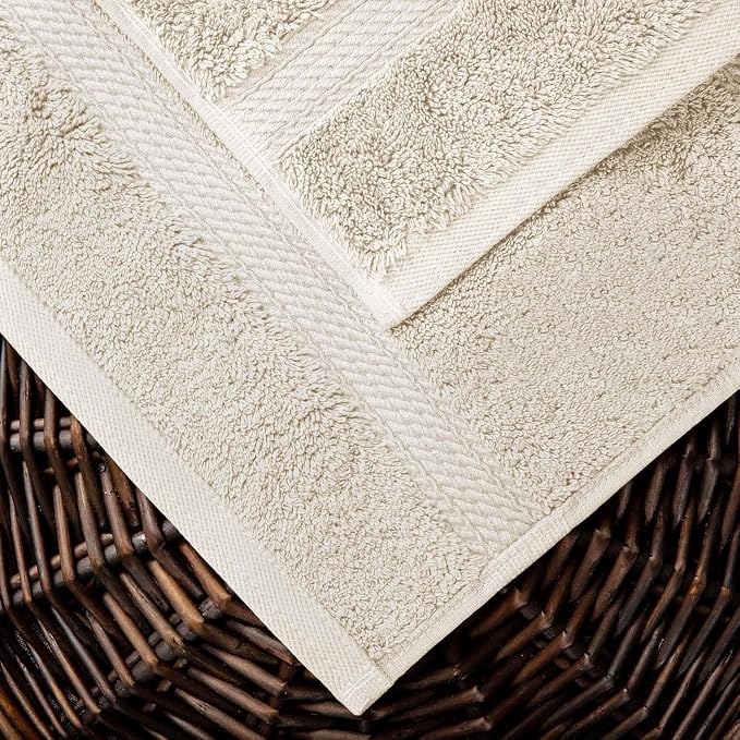 SUPERIOR Egyptian Cotton Ultra Plush & Absorbent, 10 Piece Set, Cream | Quick Dry, Soft Luxury Towel Set, Bath Essentials, Guest Bath, Spa, 2 Bath, 4 Hand, 4 Face Towels, Madeline Towels