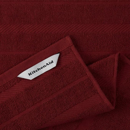 KitchenAid Albany Kitchen Towel 4-Pack Set, Smoked Paprika Red/White, 16"x26"