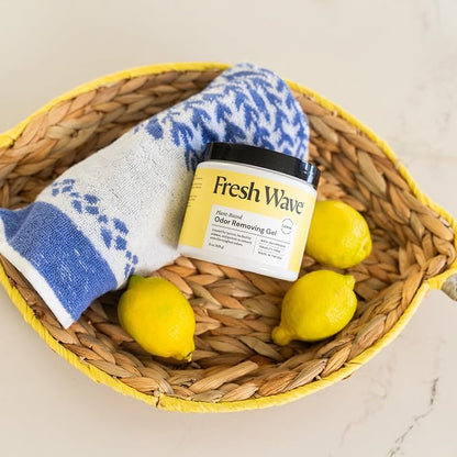 Fresh Wave Lemon Odor Eliminator Gel 2Pk 15 oz - Air Freshener for Home | Lasts 30-60 days. Plant-based odor absorber. No perfumes or harsh chemicals. Bathroom & closet deoderizer. Refills available.