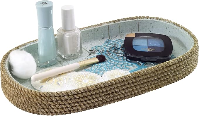 Avanti Linens - Vanity Tray, Guest Bathroom Essentials, Coastal Inspired Home Decor (Beachcomber Collection)