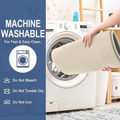 OLANLY Thick Memory Foam Small Bathroom Rug 24x16, Absorbent Bath Mat, Sand | Soft Quick Dry Bath Rugs, Non-Slip Carpet, Machine Washable Mat for Bathroom Floor, Tub and Shower, Home Decor Accessories