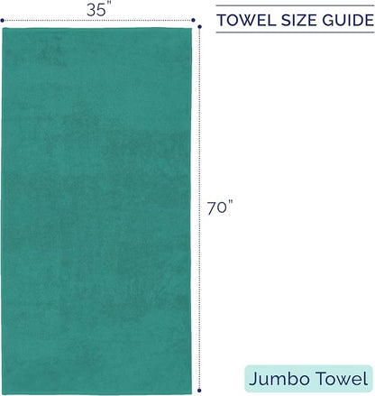 Elegant Comfort Premium Turkish Cotton 1 Piece Jumbo Bath Towel - 35 x 70 inch, Luxurious Hotel Spa Quality 100% Turkish Cotton Large Bath Towel - Highly Absorbent - Soft Bathroom Towel, Turquoise