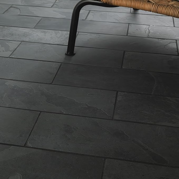 MSI Montauk Black 4 inch x 12 inch Gauged Slate Subway Tile for Kitchen Backsplash, Floor Tile, Wall Tile for Bathroom, Shower Wall Tile,