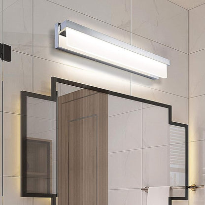 LED Bathroom Vanity Light Fixture Over Mirror 24.4 inch Modern Rectangle Finishing Bath Vanity Lighting Bar 4000K Daylight Wall Sconce (Chrome)