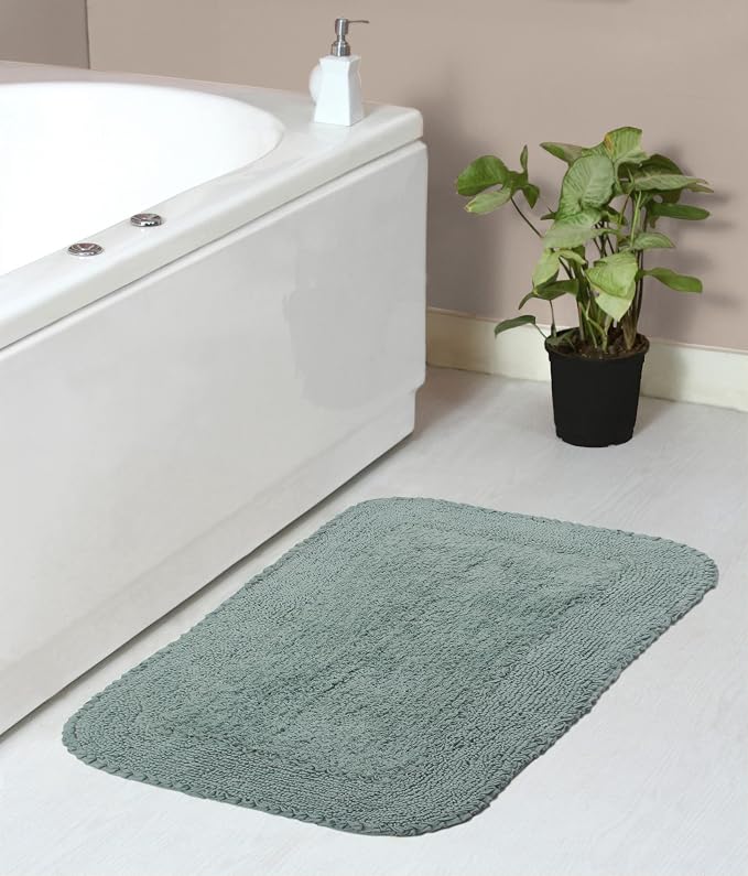 Home Weavers Radiant Collection 100% Cotton Bathroom Rugs Set, Machine Washable Rug, Extra Soft and Absorbent Bath Rug, Kitchen Mat, Bath Mat Set, Bath Floor Mat Non Slip, 21"x34" Rectangle, Blue