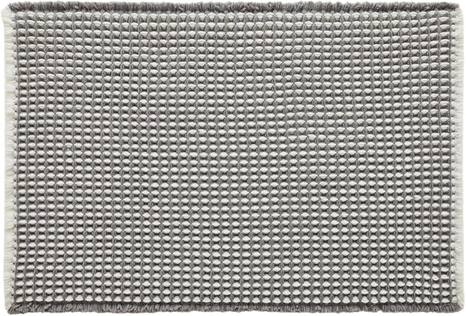 TYUU Waffle Bath Mat, Boho Bathroom Rugs Non Slip, 36x24 Grey & White | Super Absorbent Quick Dry Bath Rug, Non-Slip Backing, Soft Waffle Washable Farmhouse Bathroom Mats, Tub, Shower & Home Decor