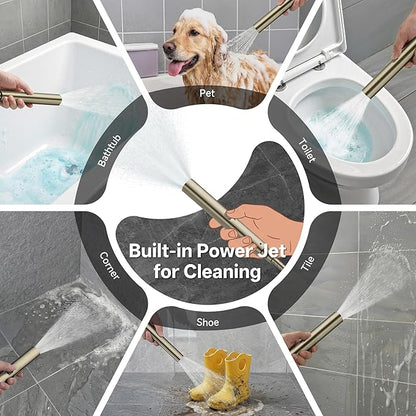 Veken All Metal 10" Luxurious Brushed Nickel Rain Shower Head with Handheld | Dual High Pressure Shower Heads, Power-wash Hand Held with Hose,Double Detachable Showerhead,Square Rainfall,Bathroom Upgrade