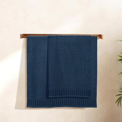 Cotton 2 Pack Oversized Bath Towel Set 28x55 inches, Large Bath Towels, Ultra Absorbant Compact Quickdry & Lightweight Towel, Ideal for Gym Travel Camp Pool - Mineral Blue