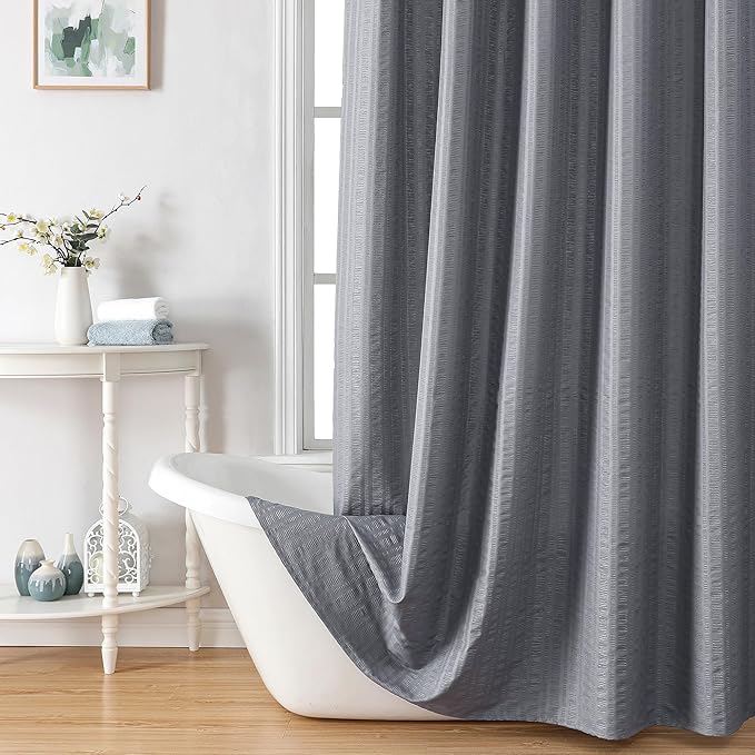 Aiyufeng Moga Grey Shower Curtain Hotel Luxury Quality, Fabric Shower Curtains for Bathroom, Water Repellent and Machine Washable, Standard Size, 72" Wx 72" L