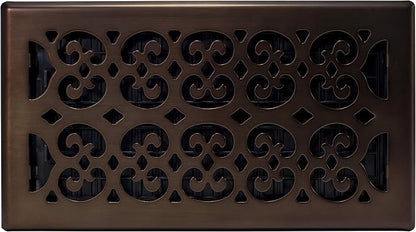 Decor Grates Metal Scroll Decorative Air Vent Cover 6x12 Floor Register Adjustable Control Lever AC Floor Vent Covers for Home Floor-Vents Fits 6 x 12" Opening – Rubbed Bronze(SPH612-RB)(Pack of 5)