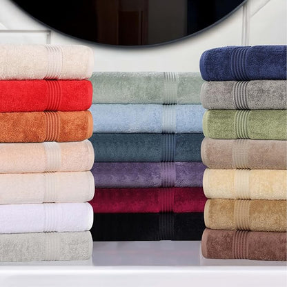 Superior Egyptian Cotton Bath Towel Set, Home Bathroom Towels, Master, Guest Bath, Decor Essentials, Quick Dry, Absorbent, Large Body Towels, Spa, Hotel, Resort, Adult, Kids, Set of 2, Light Blue