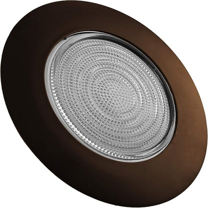 NICOR Lighting 6 inch Oil-Rubbed Bronze Recessed Shower Trim with Glass Fresnel Lens (17502OB)