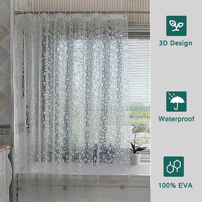 Shower Curtain Liner, 100% Waterproof Peva Shower Curtains with 3 Duty Heavy Bottom Magnets and 12 Rust Proof Grommets, 72x72 Weighted Shower Liner for Shower Stall, Bathtubs