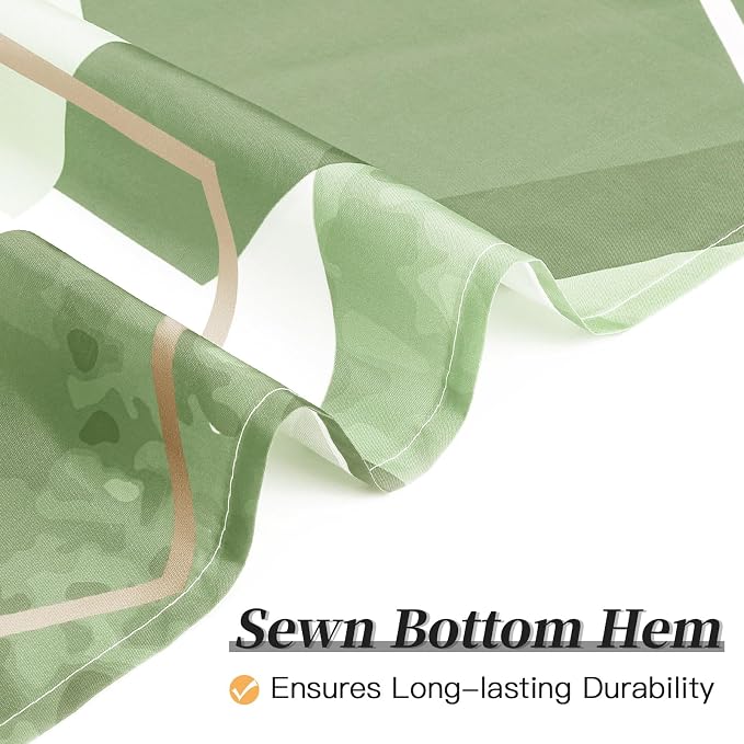 Litabel Long Shower Curtain for Bathroom, Geometric Bathroom Decor 72x78 | Long Modern Minimalist Shower Curtais, Sage Green Geometric Art Print Abstract Waterproof Bath Curtain