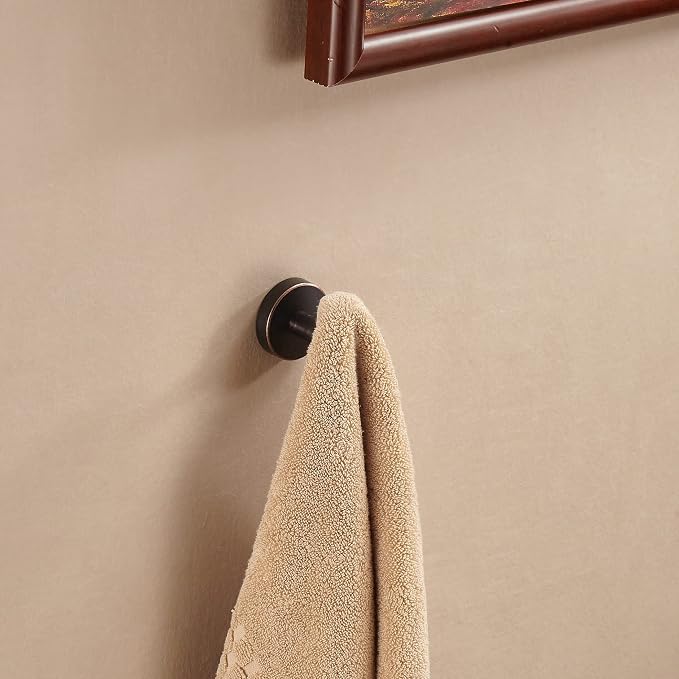 Bronze Bathroom Accessories, Oil Rubbed Bronze Hardware Set Includes 15 to 24 Inch Towel Bar Toilet Paper Holder Hand Towel Ring 2 Robe Hook Wall Mount 5 Pieces