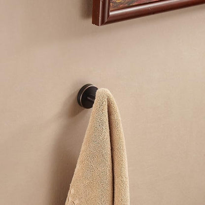 Bronze Bathroom Accessories, Oil Rubbed Bronze Hardware Set Includes 15 to 24 Inch Towel Bar Toilet Paper Holder Hand Towel Ring 2 Robe Hook Wall Mount 5 Pieces