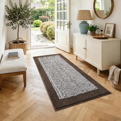 48x24 Long Bathroom Rugs Washable Non Slip, Brown Bath Mat for Bathroom Floor Tub, Soft Absorbent Quick Dry Mats for Shower,Bathtub,Home Decor