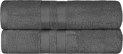 Superior Ultra-Soft 2-Piece Cotton Bath Sheet Set, Perfect for Bathroom Decor, Shower, Spa, Gym, Guest Room, Home Essentials, Daily Use, Soft, Absorbent, Oversized Body Towels - Charcoal