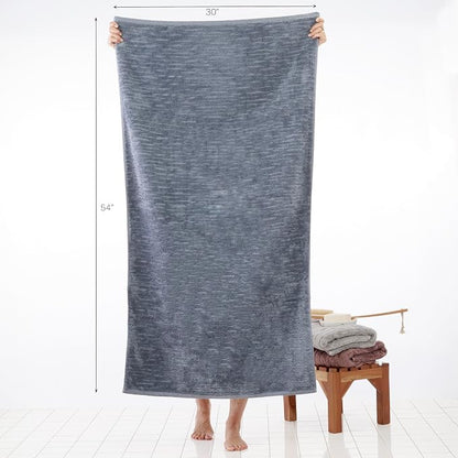 SKL Home CloudSoft Bath Towel, 100% Cotton Luxury, Smoke Blue | Premium spa-level quality. 600 GSM weight. Ultra plush & absorbent.