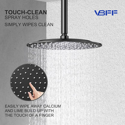 VBFF-Shower Head,rain shower head, 8 inch- Round Shower Head, 1.8 GPM Flow Rate, rainfall showerhead,VBFF11 (Matte Black)