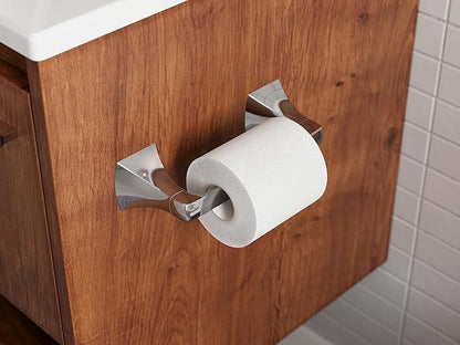 Pfister Bruxie Toilet Paper Holder, Bathroom Tissue Roll Holder, Wall-Mounted, Screw-in, Polished Chrome Finish, BPHBIE0C