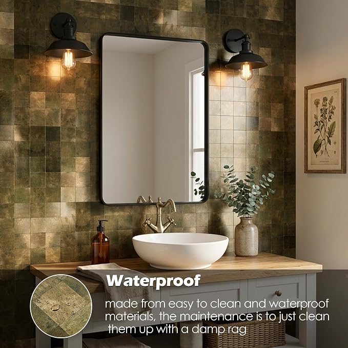 Yipscazo 10 Sheet Peel and Stick Backsplash Tiles Stainless Steel Metal Kitchen Backsplash Stick on Tiles for Stove, Bathroom, Laundry in Antique Bronze(11.8'' x 11.8'')