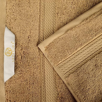 SUPERIOR Egyptian Cotton Plush & Absorbent, Hand Towel Set of 4, Toast | Quick Dry, Soft Luxury Towel Set, Bath Essentials for Bathroom, Guest Bath, Spa, 4 Piece Set, Madeline Towels
