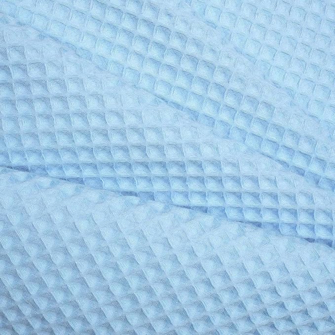 River Dream Cotton Blend Shower Curtain Set with Liner, Sky Blue, 71x74 | Waffle Weave, No Hook Needed, with Snap in Replacement Liner, Top Sheer Window, Hotel Quality Fabric for Bathroom
