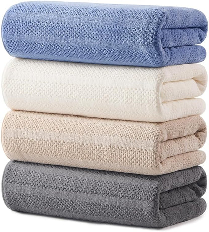 ecolook Microfiber Bath Towels Set of 4, 31 x 63 Inch Extra Large Bath Towel Set, Super Soft & Highly Absorbent, Quick Dry Lightweight Towels for Bathroom, Gym, Spa, Pool & Travel, Multicolor