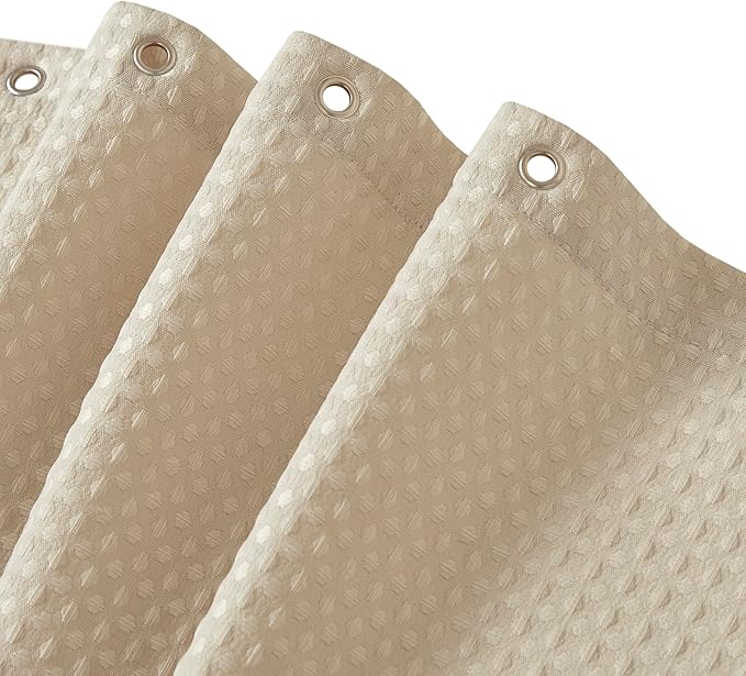Madison Park Arbor Waffle Extra Wide Shower Curtain, 108 x 72, Beige Solid | Adds Privacy, Machine Washable, Farmhouse, OEKO-TEX Certified Bathroom Curtain, 3M Scotchgard Moisture Management