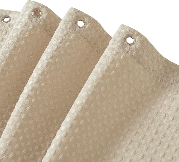 Madison Park Arbor Waffle Shower Curtain for Bathroom, 72 x 72, Beige | Adds Privacy, Machine Washable, Farmhouse, OEKO-TEX Certified Bathroom Curtain, 3M Scotchgard Moisture Management
