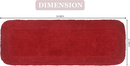 Home Weavers Radiant Collection 100% Cotton Bathroom Rugs Set, Bathroom Décor, Washable Rug, Extra Soft and Absorbent Bath Rug, Kitchen Mat, Bath Mat Set, Bath Floor Mat Non Slip, 21"x54" Runner, Red