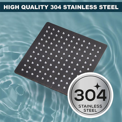 Midanya Square Rain Shower Head,High Pressure,Oil Rubbed Bronze 10 Inch | 360°Swivel,Ceiling or Wall Mount,Waterfall Full Body Coverage,Bathroom Remodel,Stainless Steel Large Rainfall Shower Head