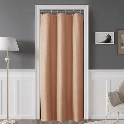 OVZME Small Stall Shower Curtain - Embossed Textured Bathroom Curtain, 36 x 72 Shower Curtain for RV Camper, Machine Washable Water Resistance, Coral