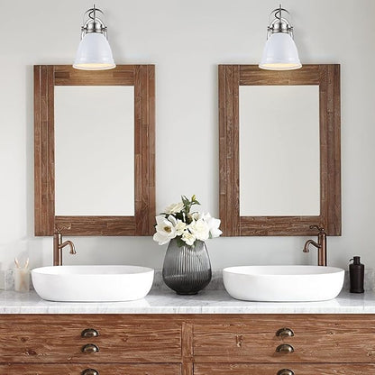 JONATHAN Y 7" White/Nickel 1-Light LED Vanity Light, Adjustable Wall Sconce for Bathroom Mirror, Farmhouse Bohemian Kitchen Light, Iron Black Bell Shade (JYL1114B)
